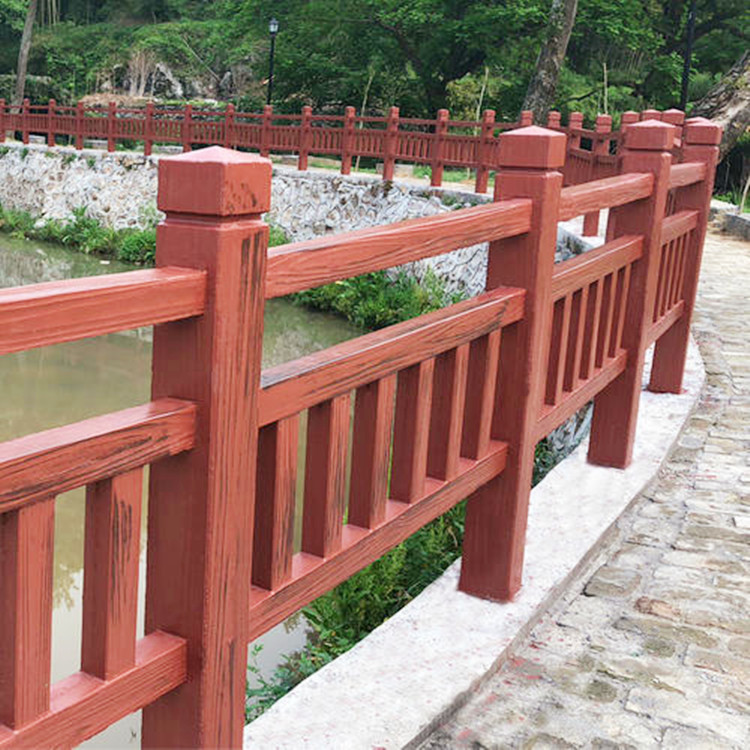 陜西道路隔離護欄仿木欄桿 仿木花箱 藝高景觀水泥廠家制作仿木紋欄桿仿樹皮欄桿仿竹欄桿規格1.8米示例圖1