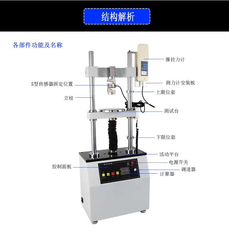 億佰億EV-5000N電動雙柱測試臺加高雙柱拉力試驗(yàn)機(jī)電動試驗(yàn)機(jī)示例圖3